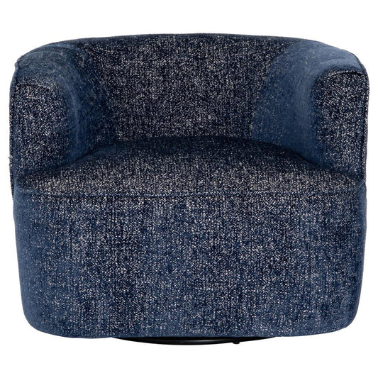 Four Hands Modern Classic Blue Performance Round Swivel Barrel Chair MB1-55