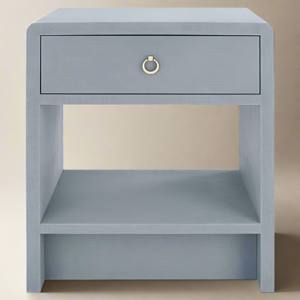 Bungalow 5 Villa & House Benjamin Modern Classic Grey Linen Nightstand MB1-7