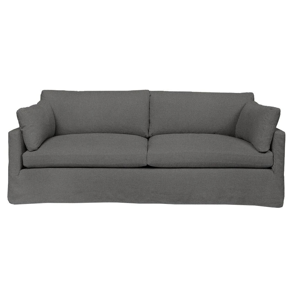 Cisco Home Louis Modern Classic Molino Ash Grey Cotton Slipcovered Sofa - 90''W MB1-4