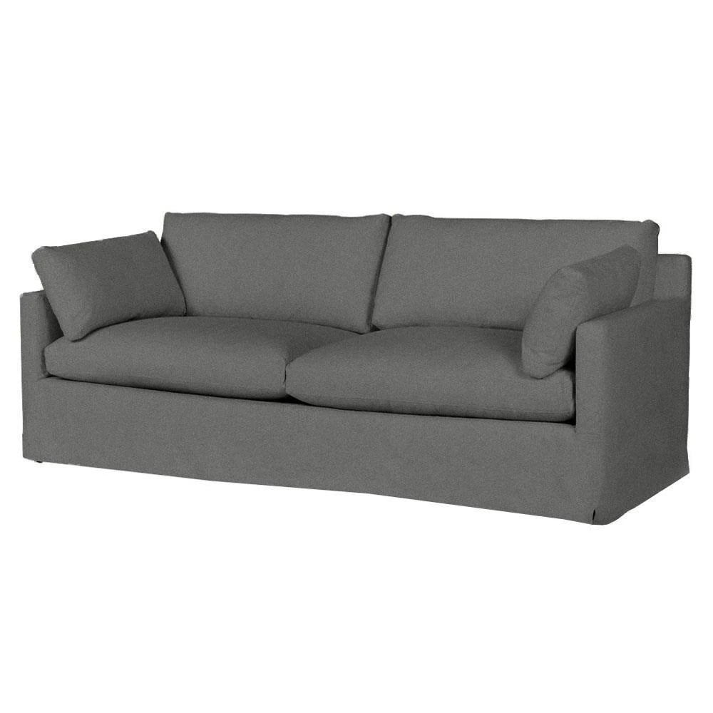 Cisco Home Louis Modern Classic Molino Ash Grey Cotton Slipcovered Sofa - 90''W MB1-4