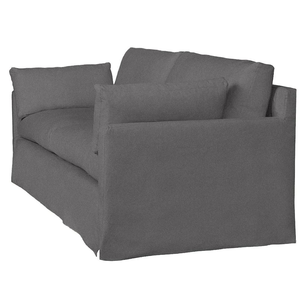 Cisco Home Louis Modern Classic Molino Ash Grey Cotton Slipcovered Sofa - 90''W MB1-4