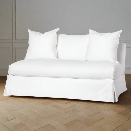 Cisco Home Seda Coastal Denim White Slipcovered Armless Loveseat MB1-15