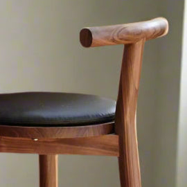 Denver Modern Range Walnut Blk Leather Cushion Counter Stool (2 Avail) FFE258-345