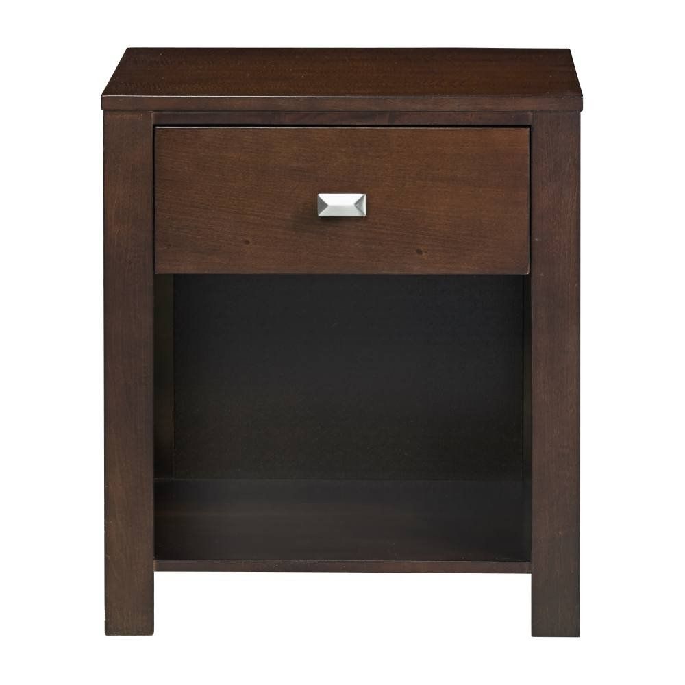 Modus Riva One Drawer Nightstand in Chocolate Brown 4 FFE-1476