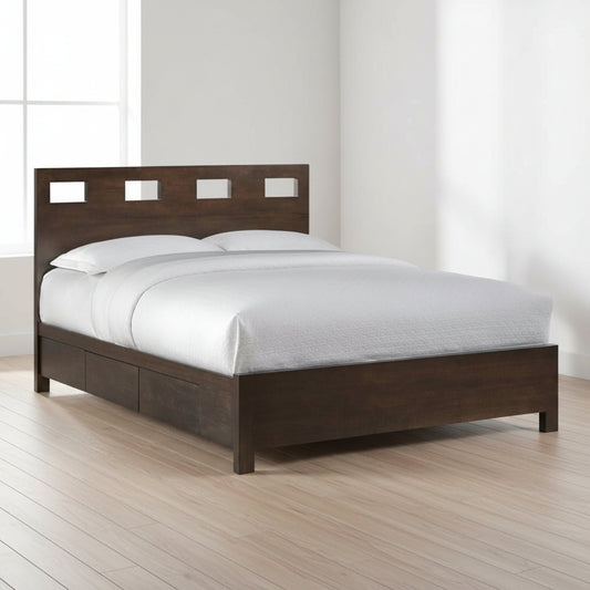 Modus Riva King-size Platform Storage Bed in Chocolate Brown 2 FFE-1479