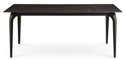 Modus Nicoya Stone Top Rectangular Dining Table in Black Stone & Black Metal FFE-1504