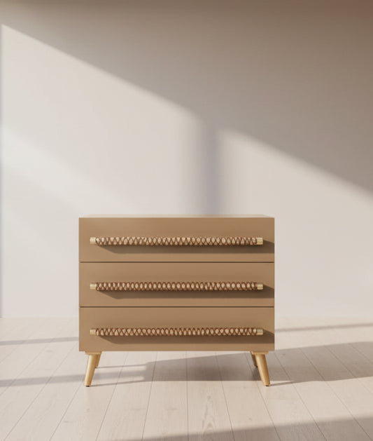 Safavieh Raquel Contemporary 3 Drawer Chest Nightstand - Taupe/Gold FFE-1343