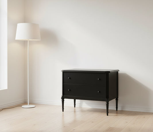 Four Hands 2 Drawer Black Lendon Nightstand FFE-1444