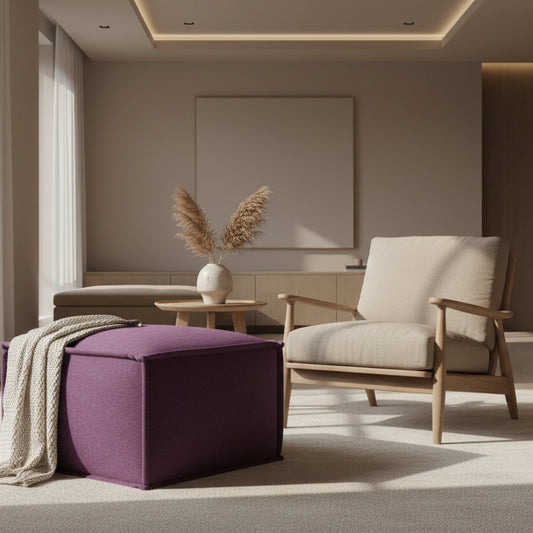 Safavieh Plum Elaine Ottoman/ Pouf FFW-1307