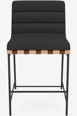 Denver Modern Vail Bar Stool Charcoal Boucle White Oak Dowel FFE258-259