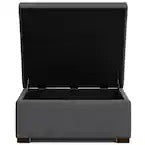 Gabbie Square Storage Ottoman in Upholstered Slate Grey FFW258-589