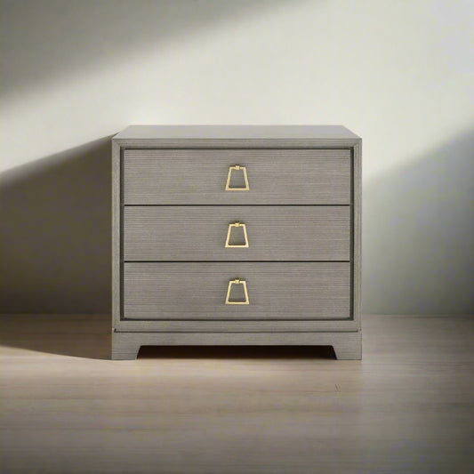 Bungalow 5 Villa & House Stanford Regency Grey Wood Gold Accent  Nightstand MB1-11