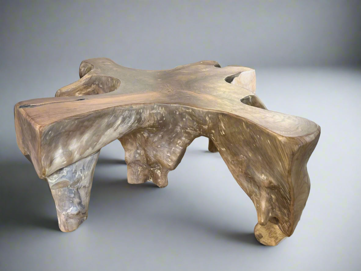 Classic Home Prescy Coastal Beach Natural Teak Wood Root Coffee Table MB1-33