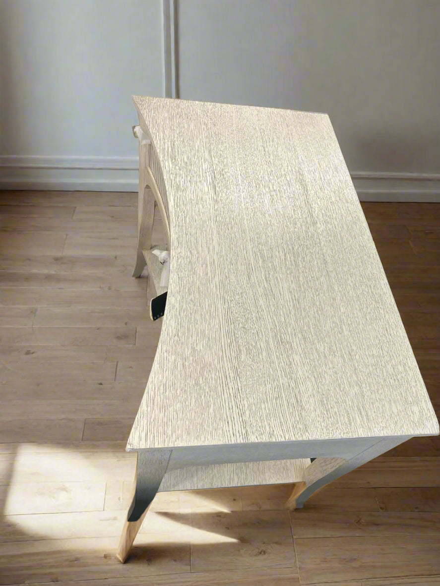 Bernhardt Audrey French Country Washed White Oak Concave Front Nightstand MB1-19