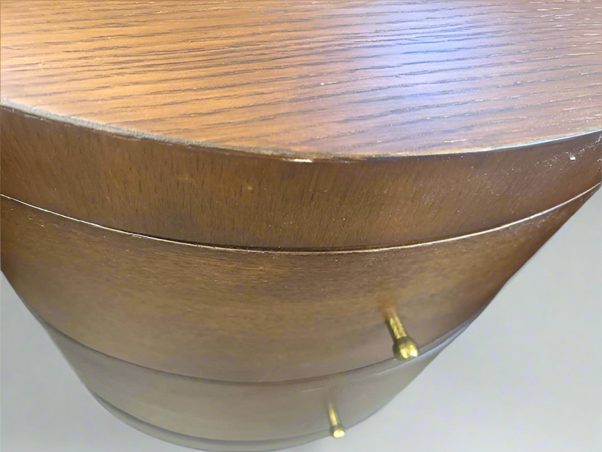 Pair (2) Lulu & Georgia Sarah Sherman Samuel Ripple Curved Brown Nightstands FFE-812