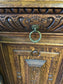 1900's Carved Ornate Antique Hutch Sideboard Buffet Glass Doors EK221-144