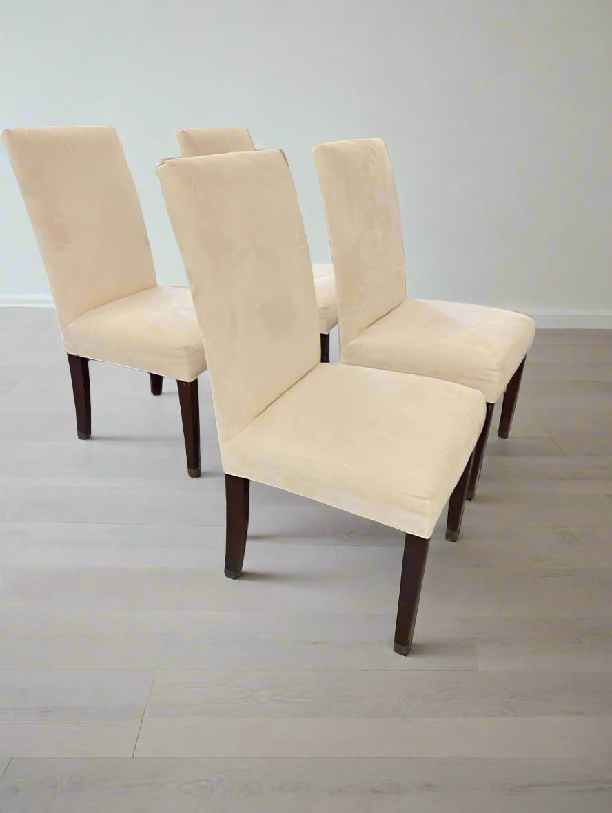 4 Kravet Furniture Parson Style Beige Upholstered Dining Chairs MB1-51