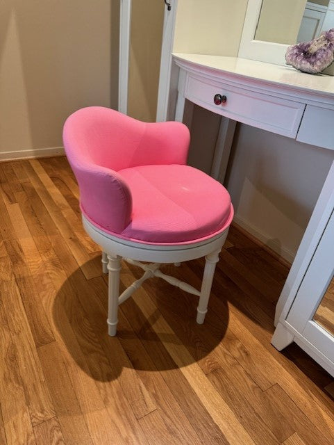 Pottery Barn Hampton White Vanity Mirror & Pink Chair KV232-80