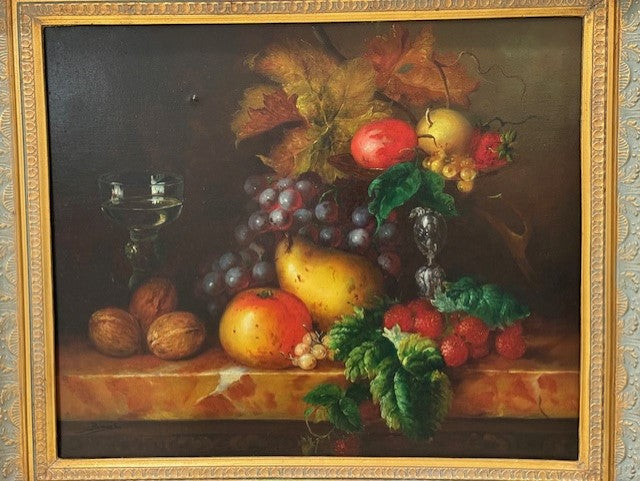 Riccardo Bianchi Still Life Painting on Canvas Signed & Framed ED41-4