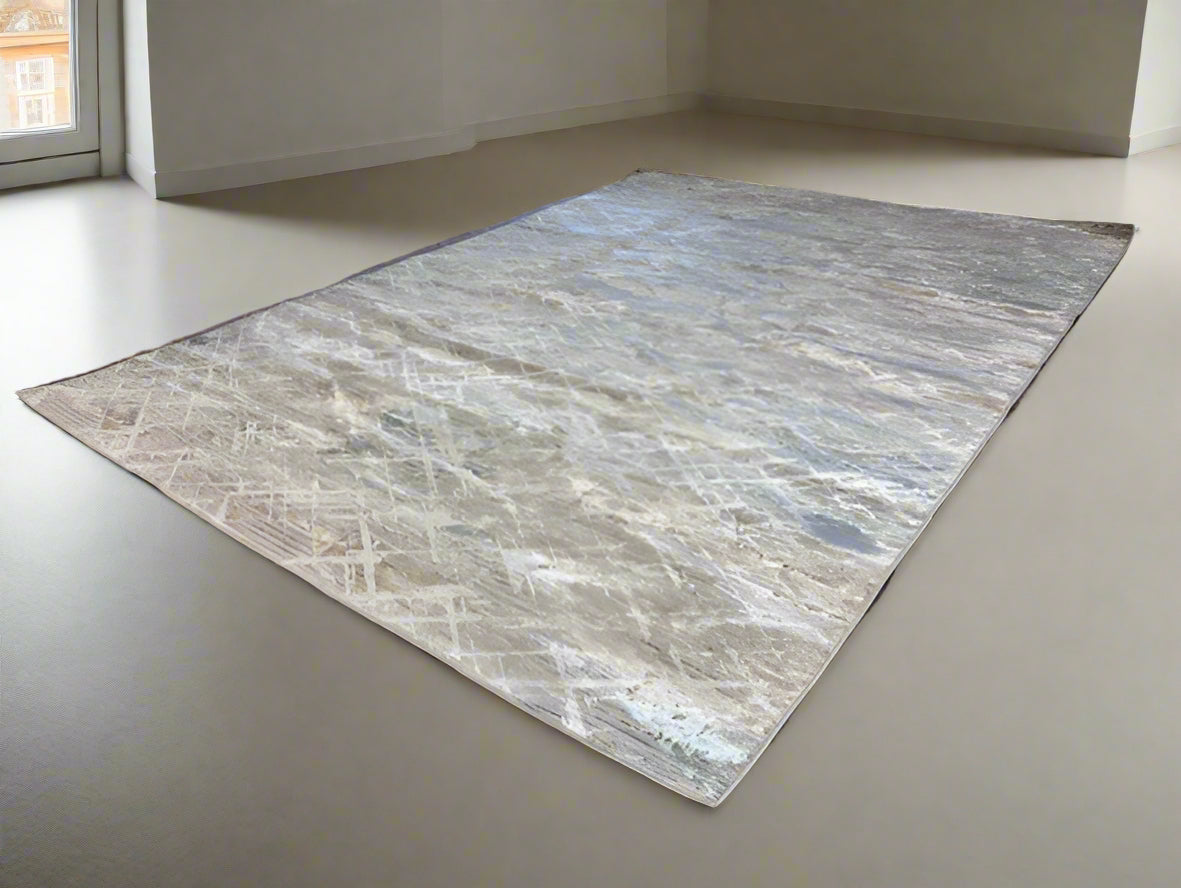 Nourison Home Glitz 9x12 Silver Area Rug FFE258-489