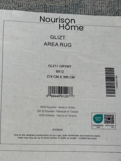 Nourison Home Glitz 9x12 Silver Area Rug FFE258-489