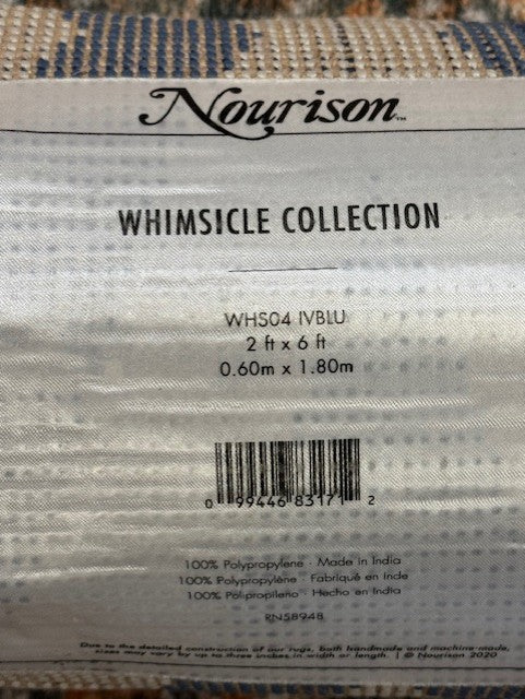 Nourison Whimsical Collection 2'x6' Blue/Ivory Runner Rug FFE258-504