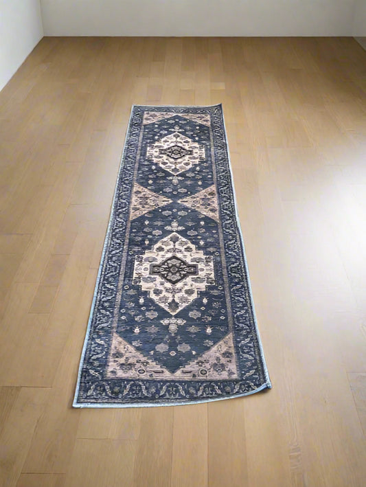 Nourisan Brilliance Machine Washable Denim 2x6 Persian Runner Area Rug FFE258-517