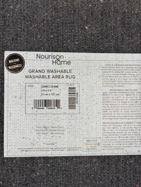 Nourisan Brilliance Machine Washable Denim 2x6 Persian Runner Area Rug FFE258-517