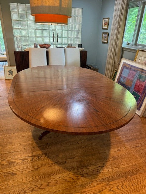 Keith Fritz Oval Ebonized Walnut Dining Table w Leaf SH265-5