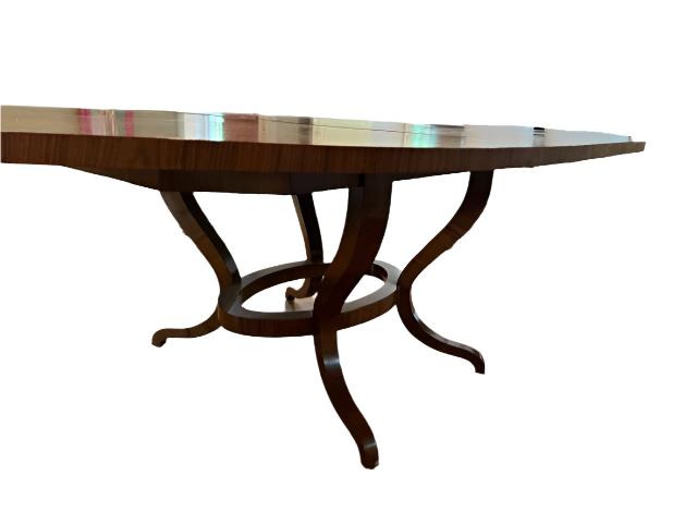 Keith Fritz Oval Ebonized Walnut Dining Table w Leaf SH265-5