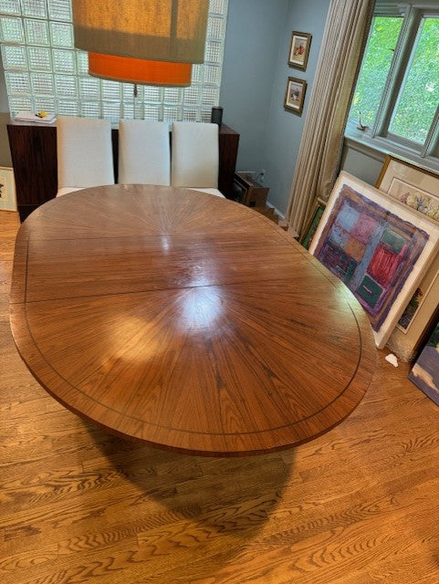 Keith Fritz Oval Ebonized Walnut Dining Table w Leaf SH265-5