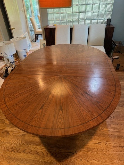 Keith Fritz Oval Ebonized Walnut Dining Table w Leaf SH265-5