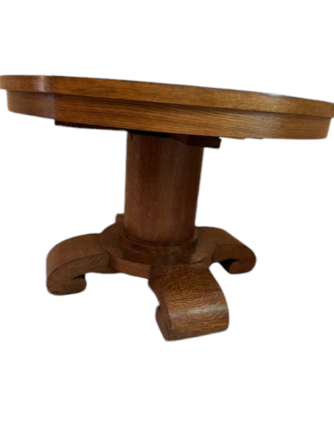 American Empire Vintage Round Oak Dining Table SH265-19