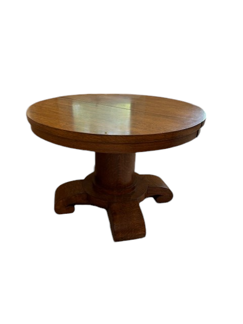 American Empire Vintage Round Oak Dining Table SH265-19