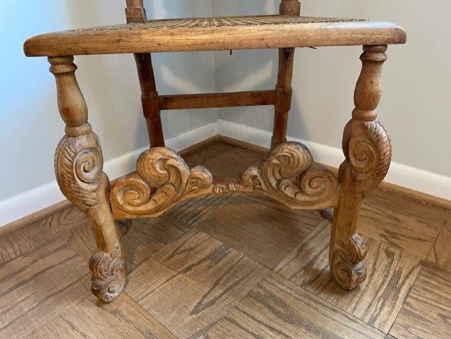 Ornate Carved Chair 18th c Charles II Bleached Oak JV189-15