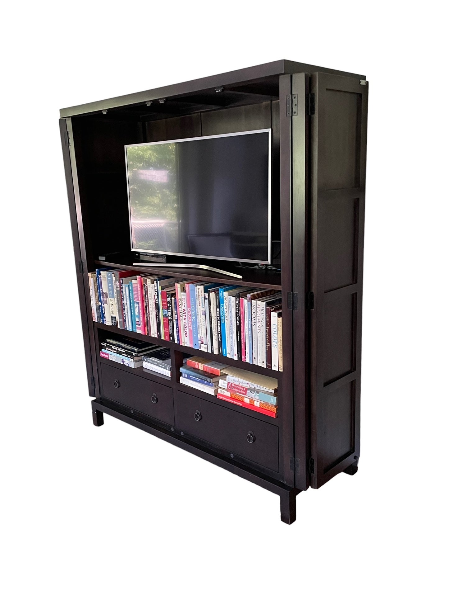 Yumiko Room and Board Black Panel Front TV Cabinet Armoire JV189-5