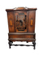 Vintage Carved Wood Filigree Paned Glass China Cabinet EK221-217