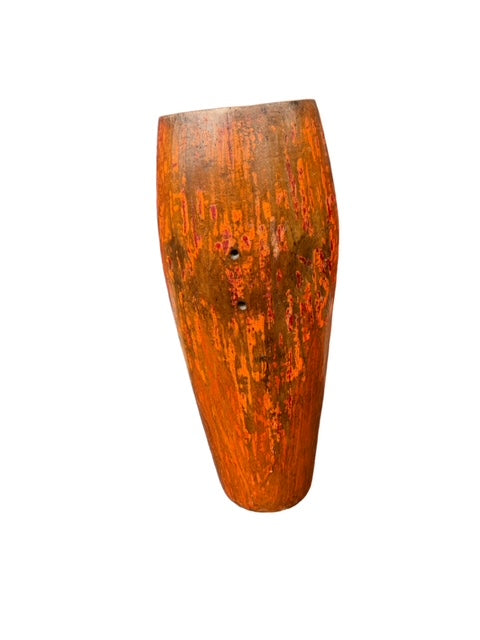 Carved & Polychrome Painted Antique African Conga Drum Vase JD235-6
