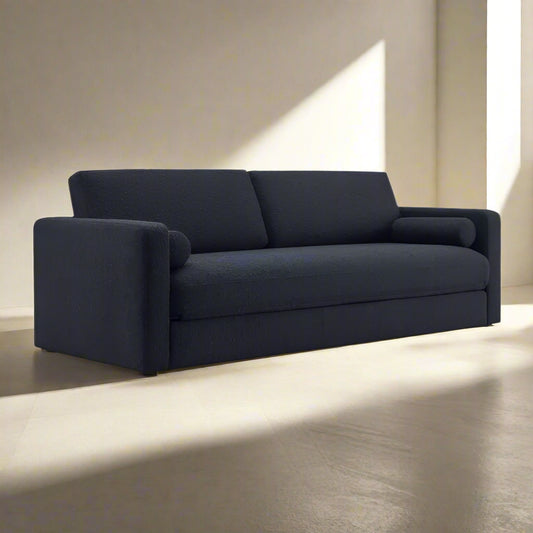 TOV Furniture Ryan Black Upcycled Linen Couch Sofa Bed Sleeper FFE258-525