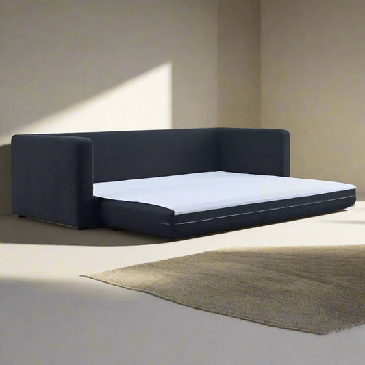 TOV Furniture Ryan Black Upcycled Linen Couch Sofa Bed Sleeper FFE258-525