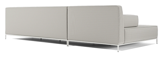 Modloft Cannes Outdoor Left Arm Sofa Couch in Taupe Fabric FFE-1543