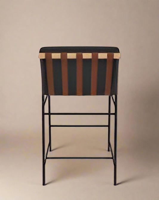 Denver Modern Vail Counter Stool White Oak Black Leather FFW258-568