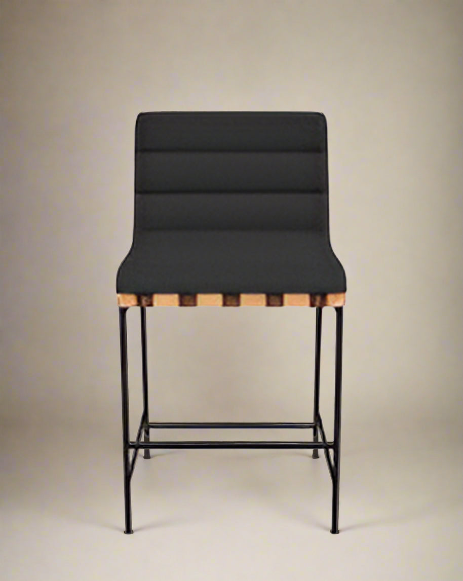 Denver Modern Vail Counter Stool White Oak Black Leather FFW258-568