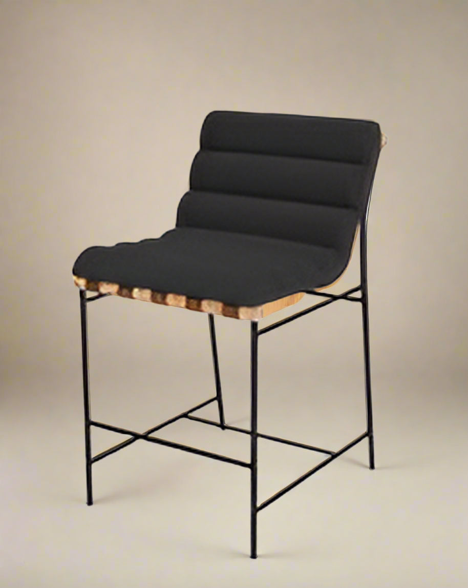 Denver Modern Vail Counter Stool White Oak Black Leather FFW258-568