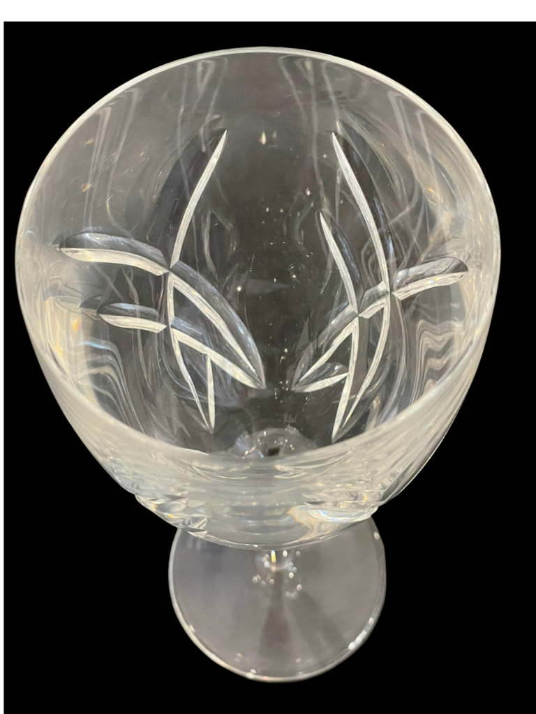 Pair John Rocha Crystal 10"H Waterford Goblet Water Wine Glasses JS45-11701