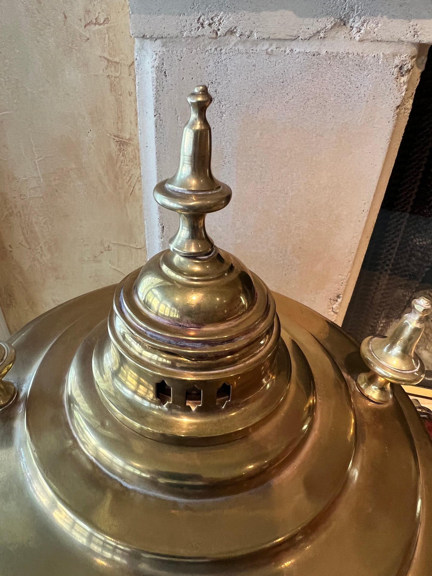 19th Century Russian Brass Samovar w/Turned Wood Handles PD138-7