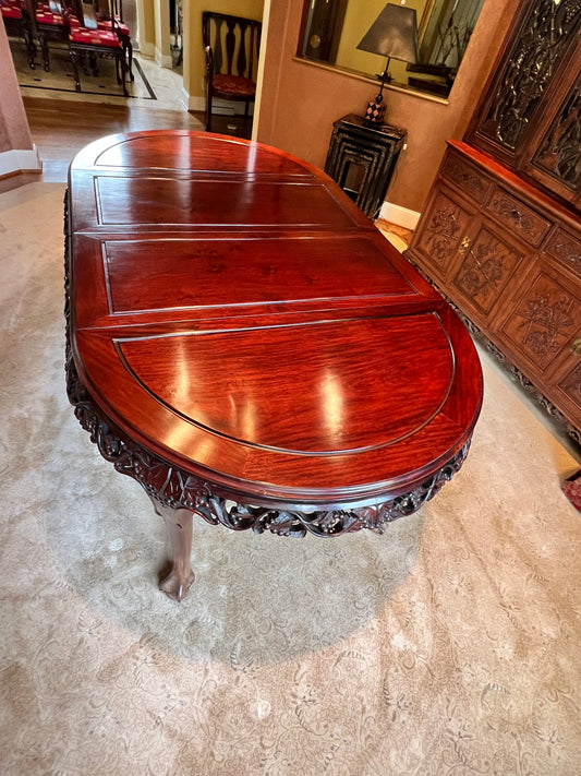 Gorgeous Vintage Chinese Carved Rosewood Dining Table PD138-12