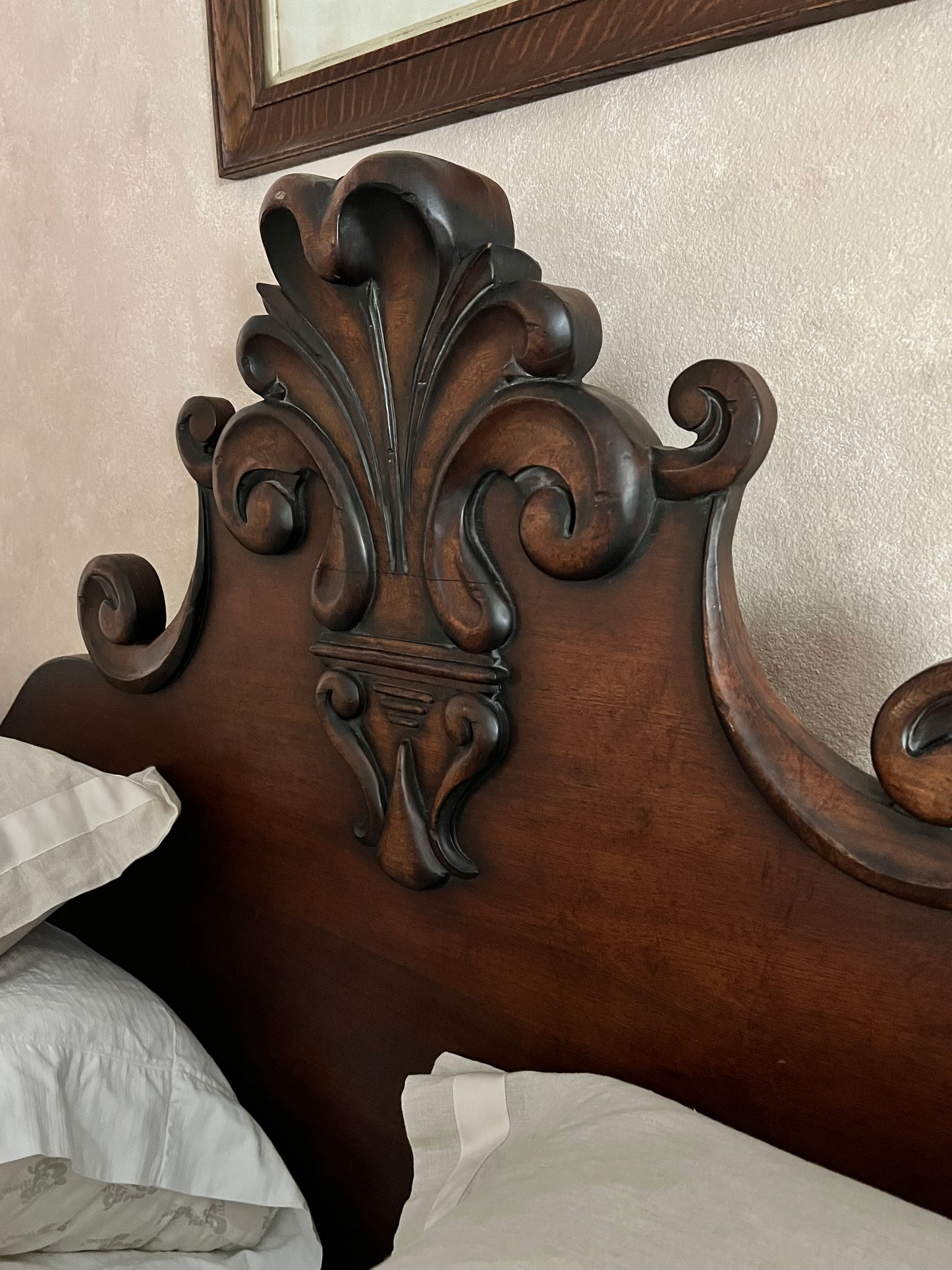Turned Four Poster Carved Wood King Bed Frame w/Finials PD138-19