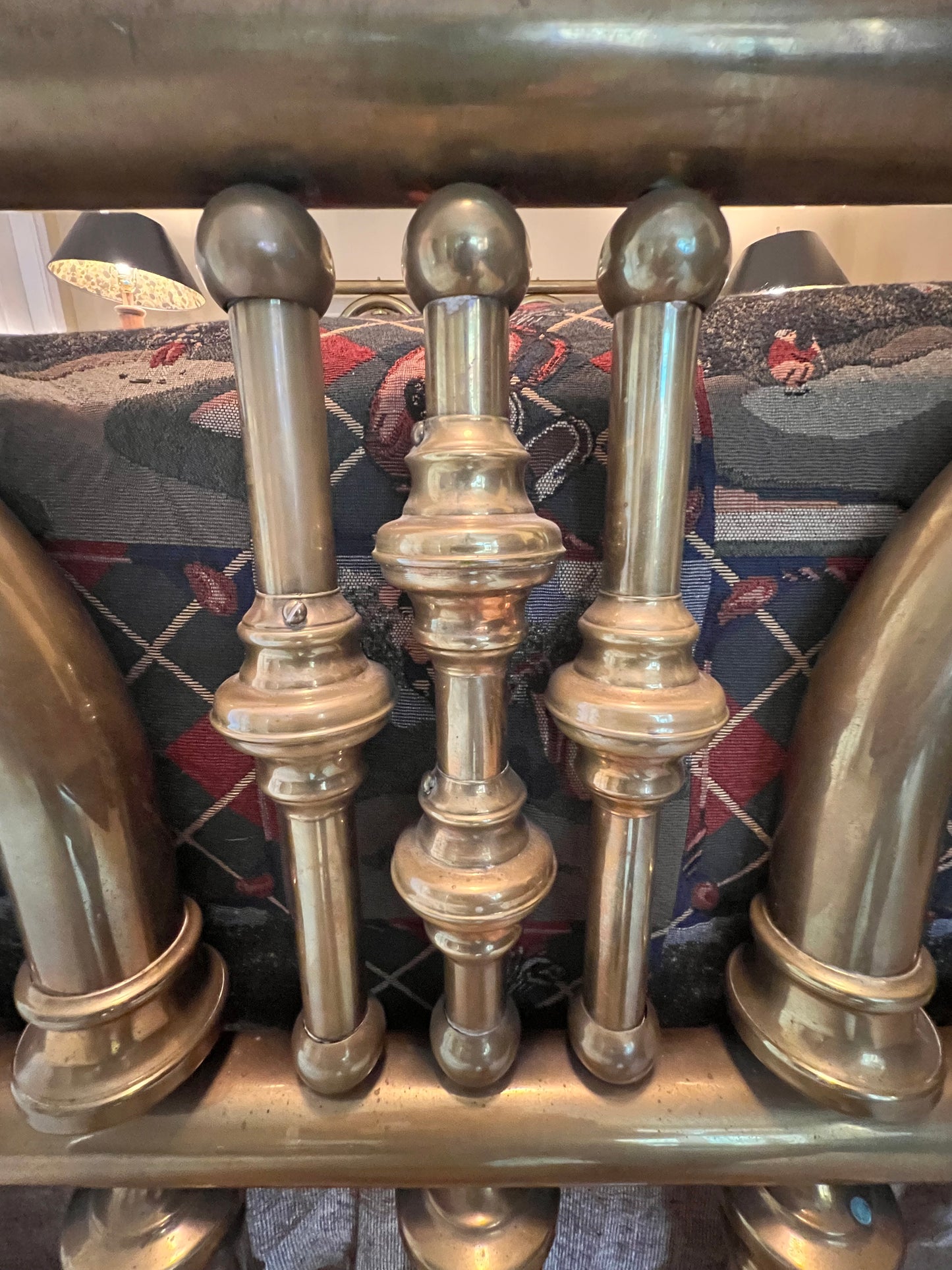 Vintage Brass Tube Queen Bed Headboard & Footboard PD138-22