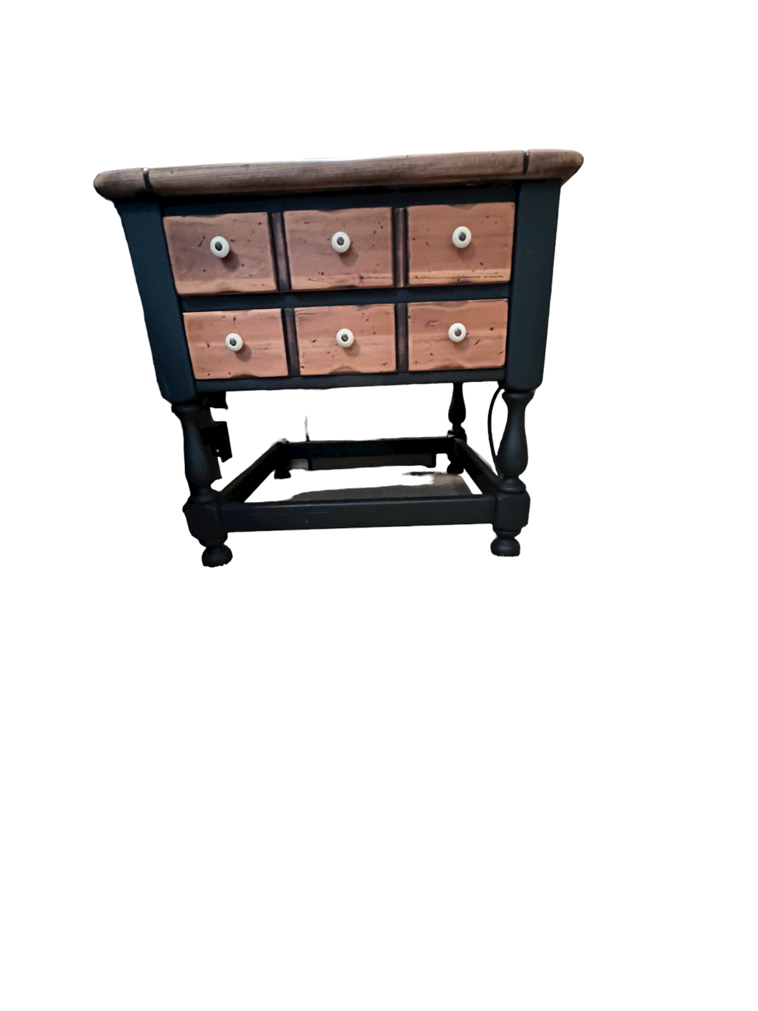 Ethan Allen Antiqued Pine Old Tavern End Table Nightstand 12 8037
